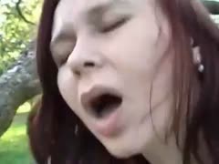 Awesome doggyfuck and fellatio in forest with my cute redhead babe